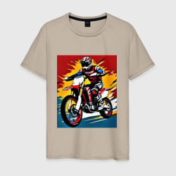Мотокросс спортивный – Мужская футболка хлопок с принтом купить со скидкой в -20%