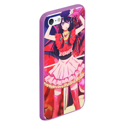 Чехол для iPhone 5/5S матовый Ai Hoshino Oshi no Ko, цвет фиолетовый - фото 3