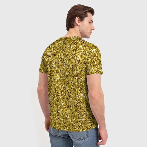 Мужская футболка 3D с принтом Золотая крошка, вид сзади #2
