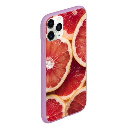 Чехол для iPhone 11 Pro Max матовый с принтом Половинки грейпфрута, вид сбоку #3