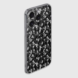 Чехол для iPhone 15 Pro силиконовый с защитой камеры Камуфляж с котиками - фото 2