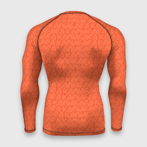 Мужской рашгард 3D с принтом Оранжевая капибара, вид сзади #1
