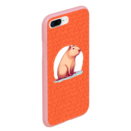 Чехол для iPhone 7Plus/8 Plus матовый с принтом Оранжевая капибара, вид сбоку #3