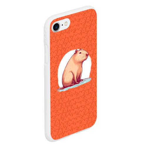 Чехол для iPhone 7/8 матовый с принтом Оранжевая капибара, вид сбоку #3