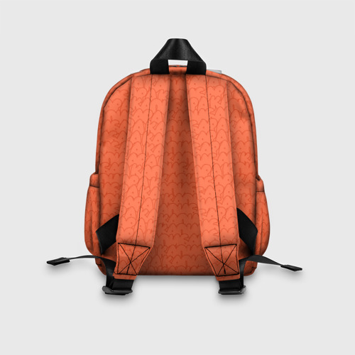 Детский рюкзак 3D с принтом Оранжевая капибара, вид сзади #2
