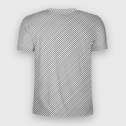 Мужская футболка 3D Slim Чёрные полосы на белом, цвет 3D печать - фото 2