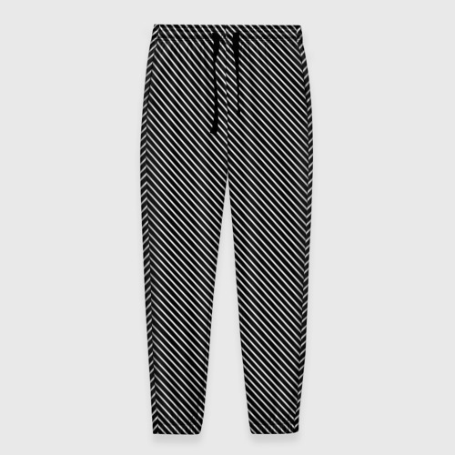 Мужские брюки 3D Чёрный с белыми полосами, цвет 3D печать