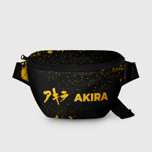 Поясная сумка с принтом Akira - gold gradient: надпись и символ, вид спереди №1