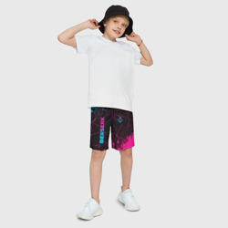 Детские спортивные шорты 3D Berserk - neon gradient: надпись, символ - фото 2