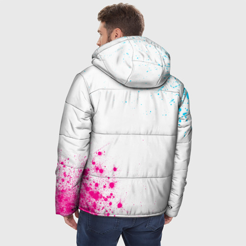 Мужская зимняя куртка 3D Danganronpa neon gradient style: надпись, символ, цвет черный - фото 4