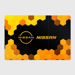 Магнитный плакат 3Х2 Nissan - gold gradient: надпись и символ