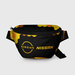 Nissan - gold gradient: надпись и символ – Поясная сумка 3D с принтом купить