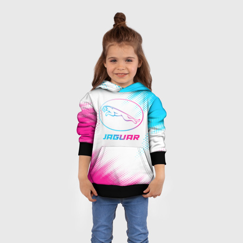 Детская толстовка 3D Jaguar neon gradient style, цвет черный - фото 4