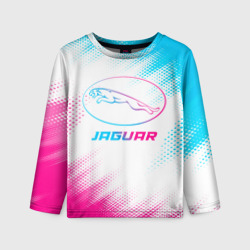 Детский лонгслив 3D Jaguar neon gradient style