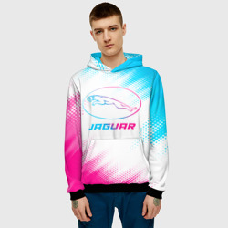 Мужская толстовка 3D Jaguar neon gradient style - фото 2