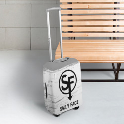 Чехол для чемодана 3D Sally Face glitch на светлом фоне - фото 2