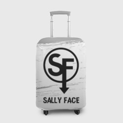 Чехол для чемодана 3D Sally Face glitch на светлом фоне