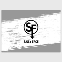 Поздравительная открытка Sally Face glitch на светлом фоне