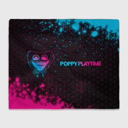 Poppy Playtime - neon gradient: надпись и символ – Плед 3D с принтом купить со скидкой в -14%