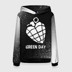 Женская толстовка 3D Green Day glitch на темном фоне