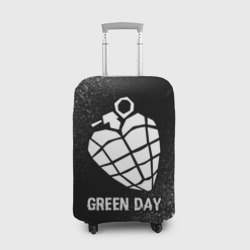 Чехол для чемодана 3D Green Day glitch на темном фоне