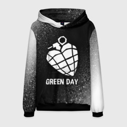 Мужская толстовка 3D Green Day glitch на темном фоне