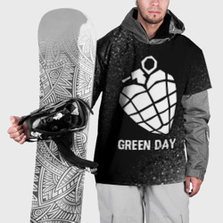 Накидка на куртку 3D Green Day glitch на темном фоне
