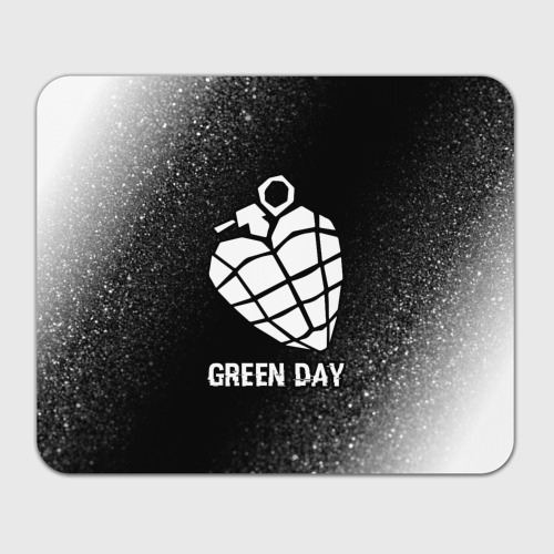 Прямоугольный коврик для мышки Green Day glitch на темном фоне