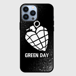 Чехол для iPhone 13 Pro Max Green Day glitch на темном фоне