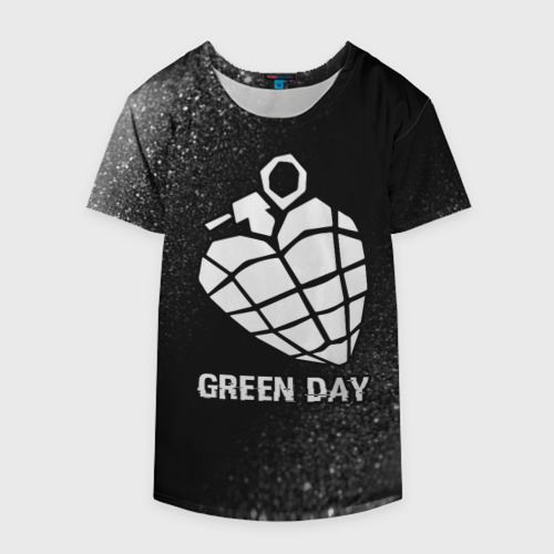 Накидка на куртку 3D Green Day glitch на темном фоне, цвет 3D печать - фото 4