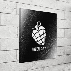 Холст квадратный Green Day glitch на темном фоне - фото 2