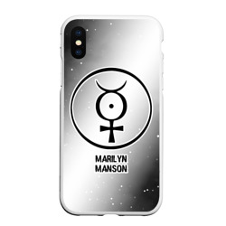 Чехол для iPhone XS Max матовый Marilyn Manson glitch на светлом фоне