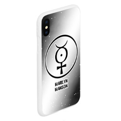 Чехол для iPhone XS Max матовый Marilyn Manson glitch на светлом фоне - фото 2