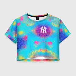 Женская футболка Crop-top 3D New York Yankees - baseball team - logo