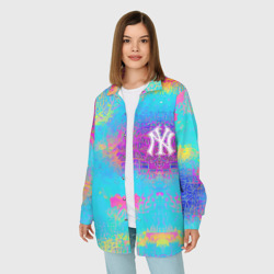 Женская рубашка oversize 3D New York Yankees - baseball team - logo - фото 2