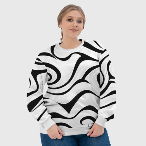Женский свитшот 3D Анималистическая абстракция зебры, цвет 3D печать - фото 6