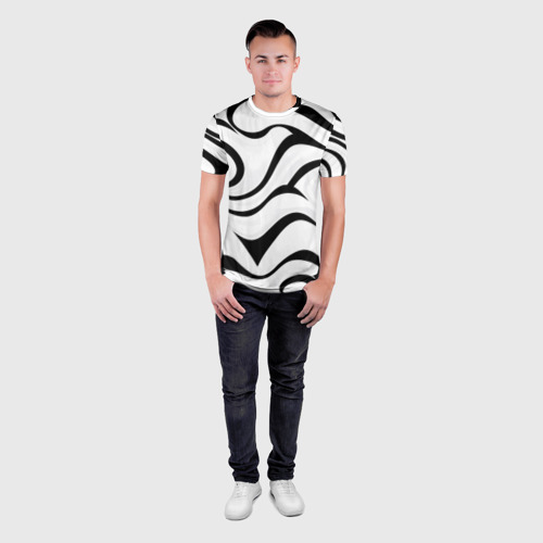 Мужская футболка 3D Slim Анималистическая абстракция зебры, цвет 3D печать - фото 4