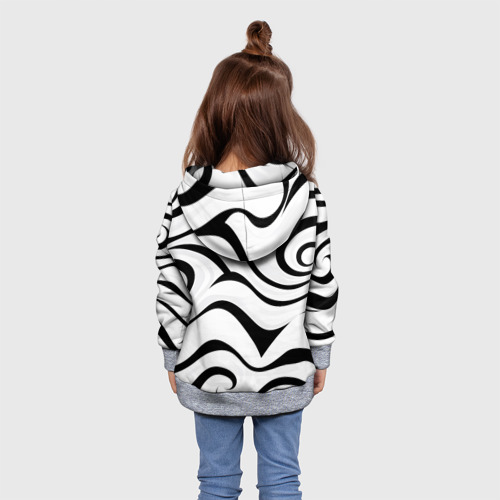 Детская толстовка 3D с принтом Анималистическая абстракция зебры, вид сзади #2