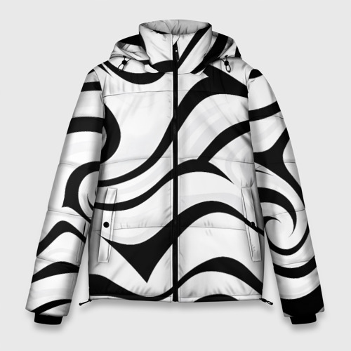 Мужская зимняя куртка 3D Анималистическая абстракция зебры, цвет красный