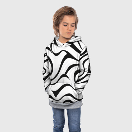 Детская толстовка 3D с принтом Анималистическая абстракция зебры, фото на моделе #1