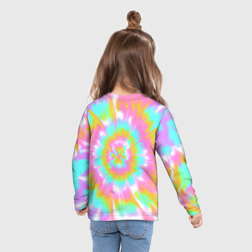 Детский лонгслив 3D Tie-Dye кислотный в стиле барби, цвет 3D печать - фото 6