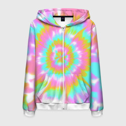 Мужская толстовка 3D на молнии Tie-Dye кислотный в стиле барби