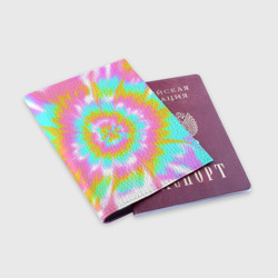 Обложка для паспорта матовая кожа Tie-Dye кислотный в стиле барби - фото 2