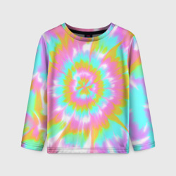 Детский лонгслив 3D Tie-Dye кислотный в стиле барби