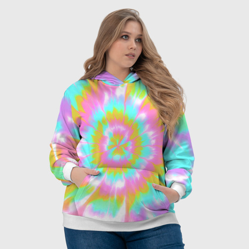 Женская толстовка 3D Tie-Dye кислотный в стиле барби, цвет 3D печать - фото 6