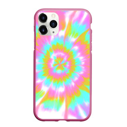 Чехол для iPhone 11 Pro Max матовый Tie-Dye кислотный в стиле барби