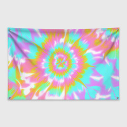 Флаг-баннер Tie-Dye кислотный в стиле барби