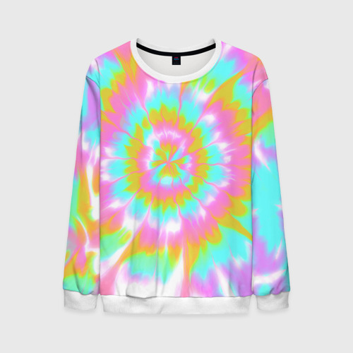 Мужской свитшот 3D Tie-Dye кислотный в стиле барби, цвет белый