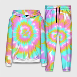 Женский костюм с толстовкой 3D Tie-Dye кислотный в стиле барби