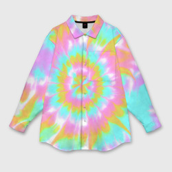 Женская рубашка oversize 3D Tie-Dye кислотный в стиле барби